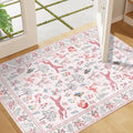 DUKINO 2x3 Entryway Rug, Washable Door Mat Animal Rug for Kitchen, Pink by DUKINO