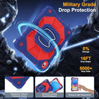Case for iPad (A16) 11th/10th Generation 11/10.9 Inch 2025/2022, Ubearkk for iPad a16 case with Screen Protector, 360 Degree Rotating Stand Shoulder Strap Pencil Holder,Navy Red - Image 4