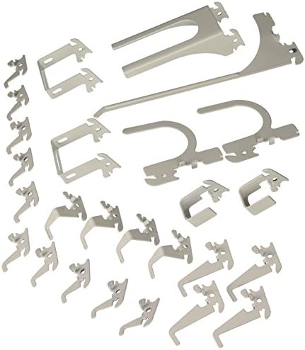 Wall Control KT-200-DLX W Slotted Storage Panel Deluxe Hook Assortment Pegboard and Slotted Tool Board - White by Wall+Control