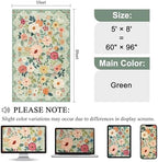 DUKINO 5x8 Area Rug for Bedroom, Floral Washable Rug Non Slip, Green - Image 2