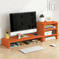 Solid Wood Monitor Stand Riser & Laptop Stand Desk Organizer - Office Accessories for PC Workspace, Computer Organization, Countertop Hutch Orange Combination 1 by Unknown