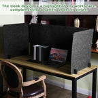 Buryeah 3 Pcs Desk Divider Desk Partition 23.6 x 47.2, 23.6 x 23.6 Stand up Freestanding Cubicle Privacy Panel Reducing Noise Visual Distraction Divider for Office Home School(Deep Gray) - Image 5