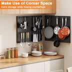 Hencawima Wall Mounted Peg board, 4 Pack Pot and Pan Organizer with 20 Hooks, Modular Kitchen Storage for Pots, Pans, Lids and Utensils, Easy Assembly - Image 6