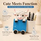 Highland Cow Note Pad Dispenser with Pen Cup, Desk Organizer - Image 4