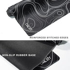Cacoy 48" x 24" Black Topographic Gaming Mouse Pad, Non-Slip Large Desk Mat - Image 4