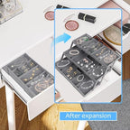 3-Tier Expandable Drawer Organizer, Multi-Level Collapsible Desk & Kitchen Gadget Organizer, Grey - Image 2