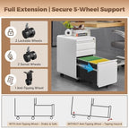 Approgreent Lockable 3 Drawer File Cabinets for Home Office - Image 5
