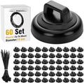 Leinuosen 60 Set Magnetic Zip Tie Mount and Nylon Cable Ties, 19 mm Multipurpose Wire Cable Holder Mount Wire Clips Management Electrical Organization Supplies (Black) by Leinuosen