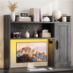 Dorm Desk Hutch, 37.4" Desktop Shelf with 6 Shelves & Power Outlet by Homiflex