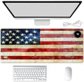 Heated Mouse Pad Hand Warmer, Warm Desk Pad Mousepad Desk Mat with 3 Levels Heating and Auto Shut Down 31.5 x 13 inch PU Leather Warmer Keyboard Mat for Gaming Office Home, USA American Flag Retro by Unknown