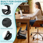5-Level Adjustable Foot Rest Under Desk, Ergonomic Footrest with Removable Memory Foam and Massage Roller, Sturdy Office Foot Stool and Leg Support for Work & Home, Non-Slip Base, Black - Image 5