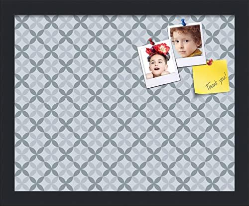 PinPix 15x12 inch Cork Bulletin Board. This Decorative Framed Pin Board Comes with Diamond Pattern in Shades of Blue Design and Satin Black. Ideal for Home, Office Decor or School (PinPix-222) by PinPixBulletinBoards