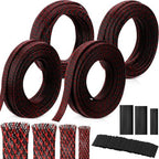 Tatuo 151 ft Braided Cable Sleeve Expandable Wire Sheathing(Red, Black) by Tatuo