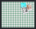 PinPix 21x17 inch Cork Bulletin Board. This Decorative Framed Pin Board Comes with Diamond Pattern in Green and White Design and Satin Black. Ideal for Home, Office Decor or School (PinPix-330) by PinPixBulletinBoards