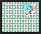 PinPix 21x17 inch Cork Bulletin Board. This Decorative Framed Pin Board Comes with Diamond Pattern in Green and White Design and Satin Black. Ideal for Home, Office Decor or School (PinPix-330) by PinPixBulletinBoards
