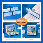 3D Calendar 2027,3D Desk Calendar 2027,Cute Ocean Shark Tear-Off Paper Sculpture Desk Calendars,3D Desk Calendar Memo Pad 2027,3D Memo Pad Creative Tear Away Weekly planner Carving Art Calendar Notepad,Gift,Paper sculpture calendar (Ocean Shark) - Image 4