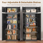 Polup 86" Tall Metal Kitchen Pantry Storage Cabinet with Doors and Shelves - Image 5