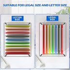 2 Packs Legal/Letter Size Hanging File Folder Frame, Desk Organizer Destop Files Frame, Hanging Folder Holder/Rack for Filing Cabinet File Drawer, 14.5"D x 11.8"W x 9.2"H , Black - Image 2