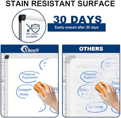 XBoard Porcelain Magnetic Dry Erase Board 48 x 36 Inch, Porcelain Whiteboard Aluminium Frame & Marker Tray - Image 4