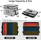 Fireproof File Oganizer with Lock, 2 Layer Fireproof Document Box Storage - Image 4