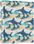 ALAZA Italian Brainrot Meme Tralalero Tralala Shark 5 3 Ring Binder 1.5 Inch Three Ring Office Binders w/clipboard & 3 Pockets, Hold 200 Sheets, 2 pcs by ALAZA