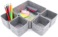 Welaxy Desk Organizers Storage bins Set Office Drawer Organizers Pen holder pencil cup phone stand sticky note storage Closet Cabinet boxes Organizing 5-piece Pack (Gray) by Welaxy