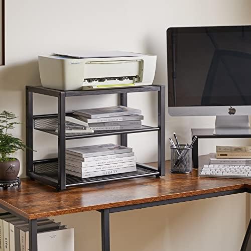 YMYNY 3 Tiers Desktop Printer Stand,17.32 x 13.78 x 11.02 in Black,UHPT001B - Image 2