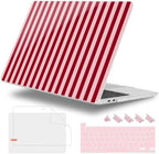for MacBook Pro 16 inch Case 2019 2020 Release Model A2141, Plastic Hard Shell Cover with Keyboard Cover & Screen Protector for MacBook Pro 16 inch with Touch Bar, Red Stripes by WelcomeViseNewitems