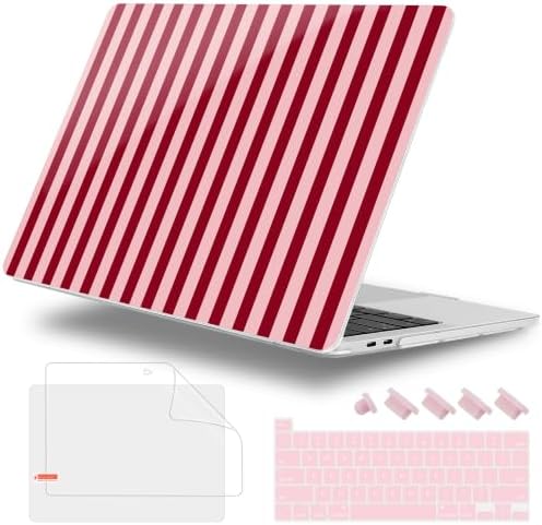 for MacBook Pro 16 inch Case 2019 2020 Release Model A2141, Plastic Hard Shell Cover with Keyboard Cover & Screen Protector for MacBook Pro 16 inch with Touch Bar, Red Stripes by WelcomeViseNewitems