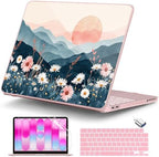 DONGKE Compatible with MacBook Neo 13 Inch Case 2026 A3404 A18 Pro chip & Touch ID, Plastic Hard Shell with Keyboard Cover, Screen Protector & Dust Plugs, Sun & Daisie by DONGKE