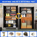 GAIOUS 78.7" Tall Metal Storage Cabinet with Lock and Wheels, File Cabinet - Image 4
