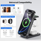 Acer 3 in 1 Charging Station for iPhone, Wireless Charger Stand,15W Fast MagSafe Charger for iPhone 17 16 15 14 13 12 Series-Apple Watch 11 10 9 8 7 6 5 4 3 2 SE and Ultra Series-Airpods 4 3 2 Pro - Image 3