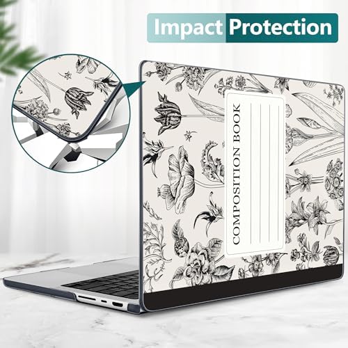 DONGKE Compatible with MacBook Pro 16 Inch Case (2026-2021 Release, M5 M4 M3 M2 M1 Pro/Max Chip), Plastic Hard Shell with Keyboard Cover & Screen Protector for MacBook Pro 16", Black Composition Book - Image 5