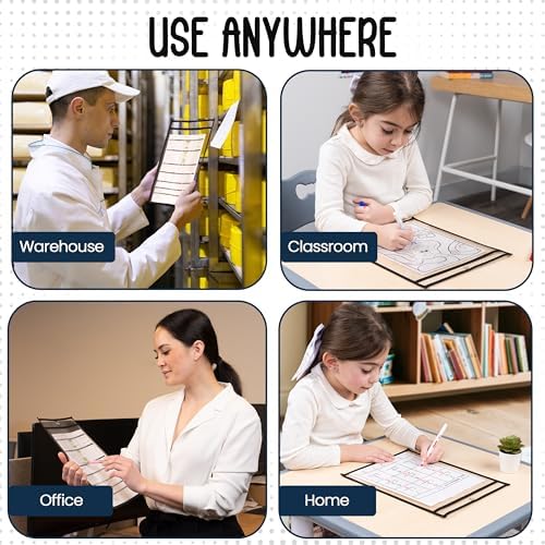 Essex Wares - 30 Pack, Black Dry Erase Pockets, 10" Wide x 13.5" Tall - Image 5