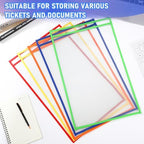 Feifeiya 10 Pack 11 x 17 Inch Job Ticket Holders, Dry Erase Pockets, Clear Paper Sleeves, Shop Ticket Holders, Writable and Erasable Document Cover, Transparent Pocket Cover(Multicolor) - Image 5