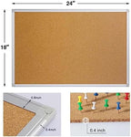 Cork Board Bulletin Board 24 x 18 Inches, Silver Aluminium Framed Corkboard, Office Board for Wall Cork, Large Wall Mounted Notice Pin Board for Home, Office and School - Image 3