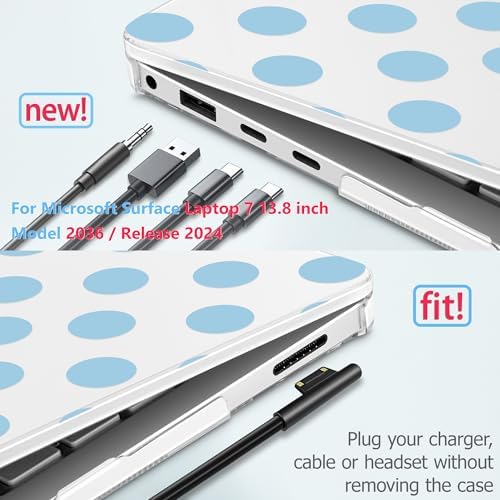 Case for Surface Laptop 8 2026/7 2024 13.8", Blue Polka Dots - Image 3