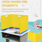 24 Pcs Desk Dividers for Students Classroom Plastic Privacy Folders Yellow Test Dividers for Students Desks Trifold Privacy Panel Partitions for School Teacher Supplies (24pcs Yellow) - Image 5