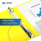 Premium Economy 3-Ring Binder, Spine Label, 1.5" Round Rings, Yellow, 6 Pk - Image 5