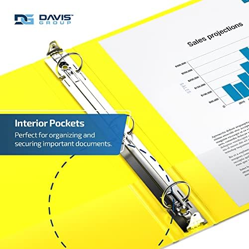 Premium Economy 3-Ring Binder, Spine Label, 1.5" Round Rings, Yellow, 6 Pk - Image 5