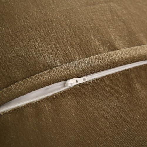 ISAENNE Designer Linen Square Throw Pillow Cover,Set of 2,18"x18"-Brune B - Image 7