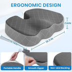 TushGuard Memory Foam Office Chair Seat Cushion - Dark&Light Grey, X-Large - Image 2