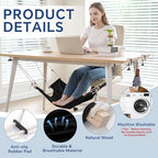 BALAPET Large Foot Hammock Under Desk Footrest, Adjustable Office Foot Rest Sling with Hooks Portable Leg Rest for Desk for Study and Relaxing,Machine Washable - Image 3