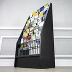 FixtureDisplays® Literature Rack Brochure Holder Leaflet Coupon Stand Greeting Card Rack 9 Tier 45 Facing Travel Information Kiosk Easy Assembly Video in Description 1453 Black-NF - Image 4