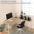 Translucent Frosted Adjustable Vertical File Sorter Sturdy Plastic Expandable Upright File Holder, Desktop Binder Organizer, School Office Book File Organizer, Assemble Easily Endlessly - Image 3