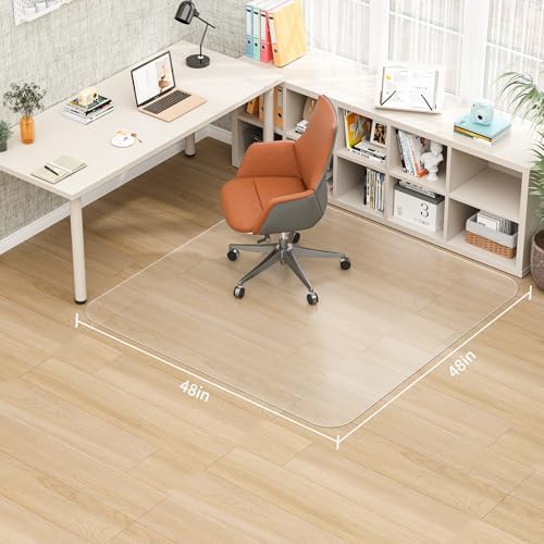48" X 48" PVC Clear Desk Chair Mat for Hard Floors - Image 2