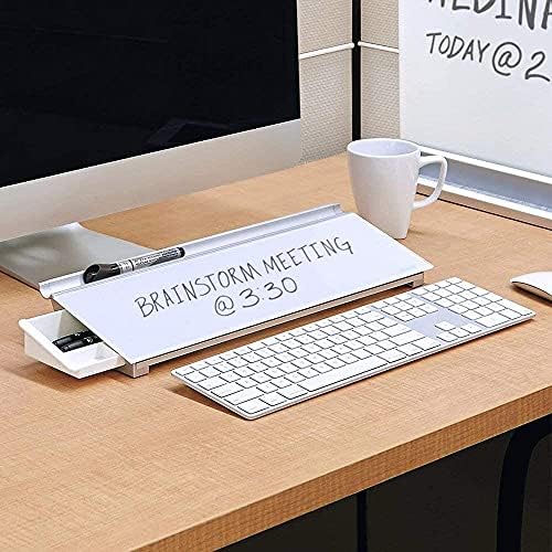 Glass Desktop Computer Pad, 18" x 6", Whiteboard, Dry Erase Surface, White Surface (GDP186), 1 Set - Image 4