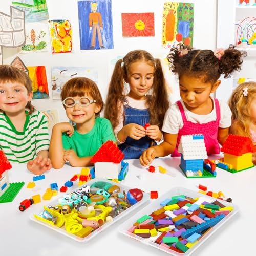 12 Pcs Plastic Art Trays Back to School Colorful Art Trays, Clear Colors - Image 6