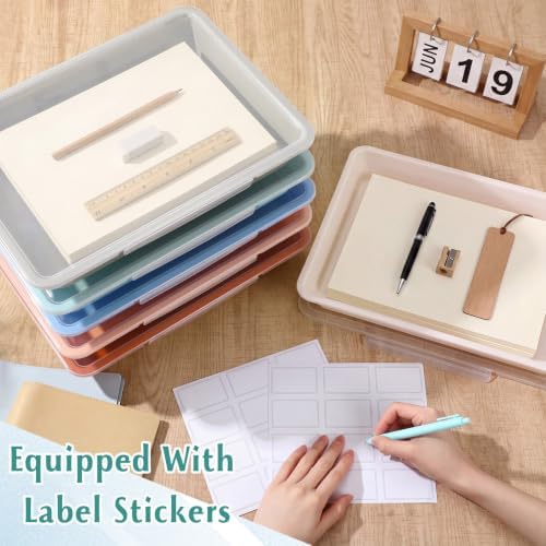 Tinlade 6 Pcs Classroom Paper Storage Bins with Lids, 13x10, Boho - Image 5