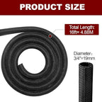 Automotive Wire Loom High Temperature Braided Wire Loom, Split-Sleeve Heat Resistant Wiring Loom Cord Cover for Harness Wires, Self-Wrapping Heavy Duty Sheathing Cable Management Black（16ft-3/4inch ） - Image 5